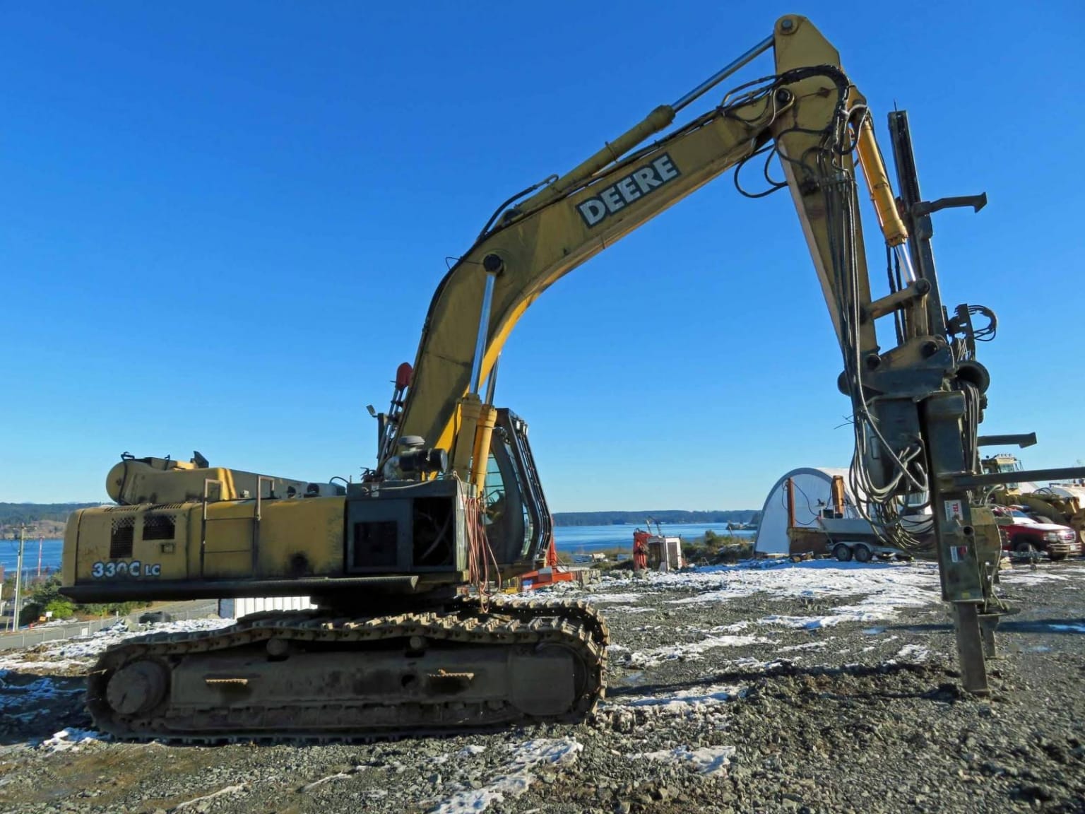 2002 John Deere 330CLC Hydraulic Excavator Drill - Forestech Equipment Ltd.